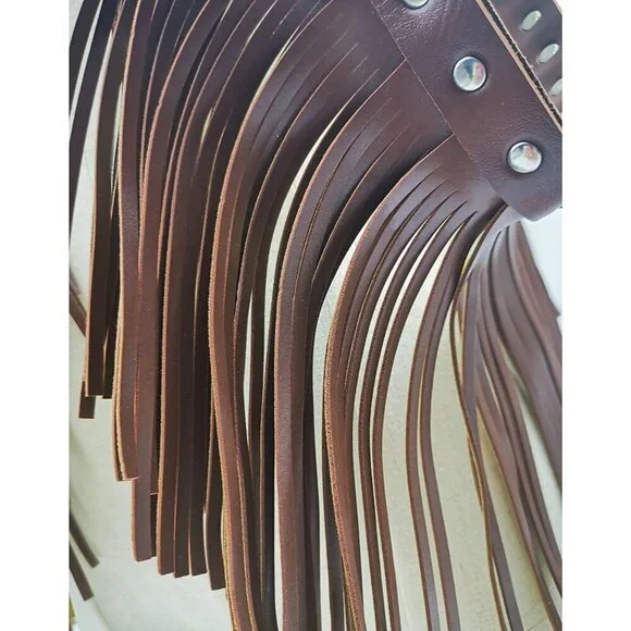 Women Leather Garter Waist Belt Fringe Tassel Punk Gothic Festival Dance - Picture 9 of 9